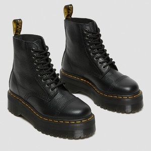 DOC MARTENS SINCLAIR MILLED NAPPA LEATHER PLATFORM BOOTS